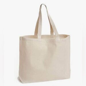 5 for $25 NEW Canvas Tote Bag NWOT Cream 100% Cotton Shopper Carryall Boat Tote